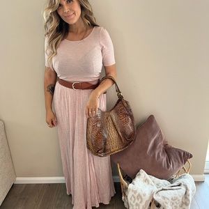 Light quartz rose colored Bordeaux Anthropology dress